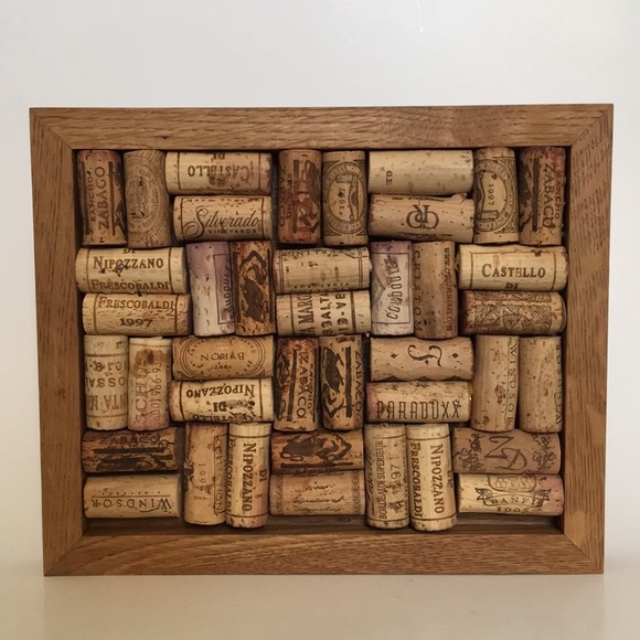 Rectangular Wood-Framed Wine Cork Trivet - Picture 1 of 7